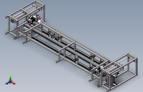 上下循环倍速链输送线 3D图 机械设计素材 3D模型参考资料