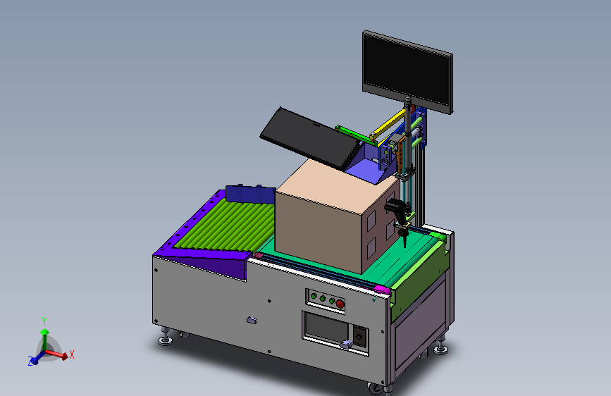 在线自动称重机 3D图 机械设计自动化3D模型参考资料素材