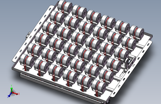 流水线斜轮转向机构 3D图 机械设计自动化3D模型文件素材