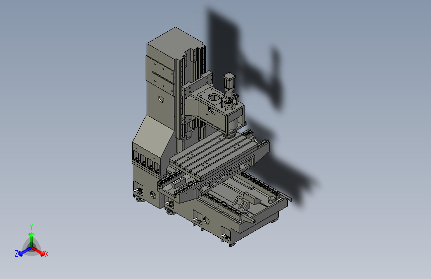 立式加工中心光机 3D图 机械设计素材3D模型