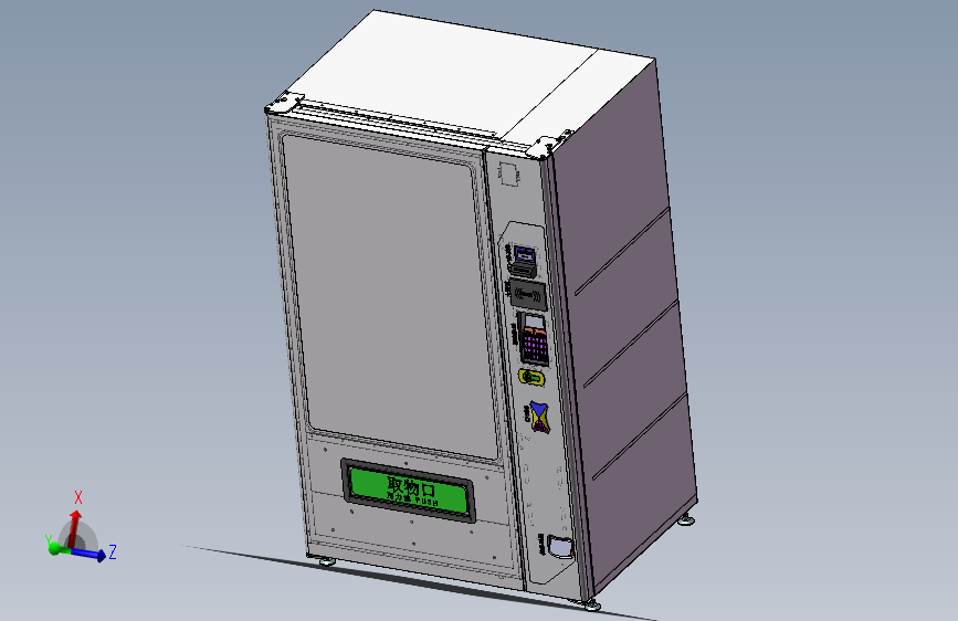 自动售货机图纸模型贩卖机智能售卖机三维3D机械图纸模型2款资料