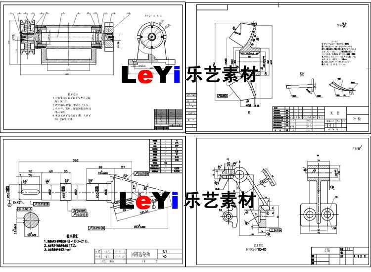300张机械零件图纸学习练习cad画图常用素材资料