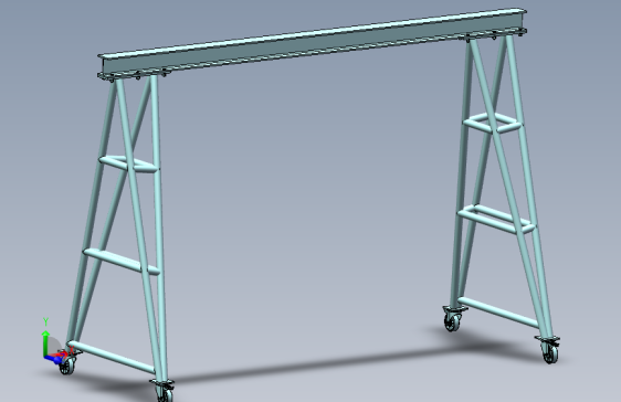 移动门吊门式起重机小型桁架三维机械设计模型图纸