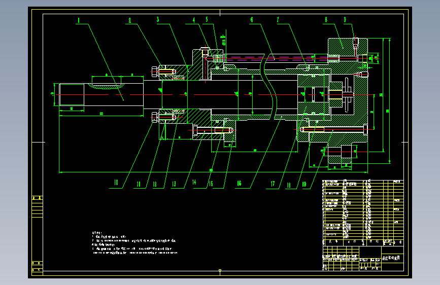 液压缸油缸装配图CAD图纸机械设计dwg图纸素材直径90mm素材