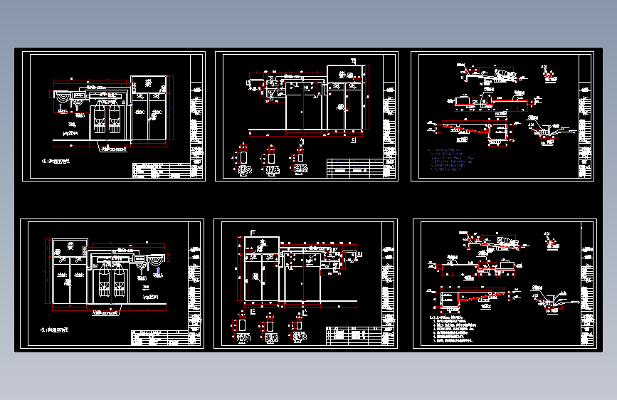 砂石分离机布置全套图纸