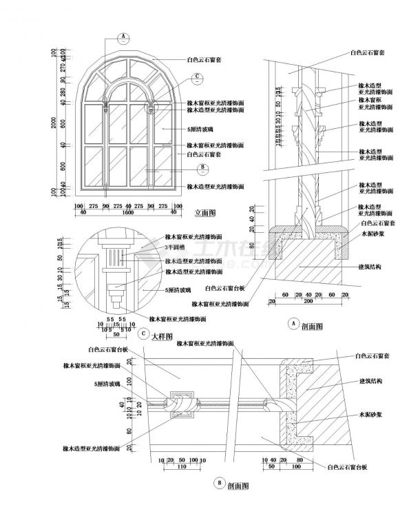 46个欧式门窗节点构造详图纸