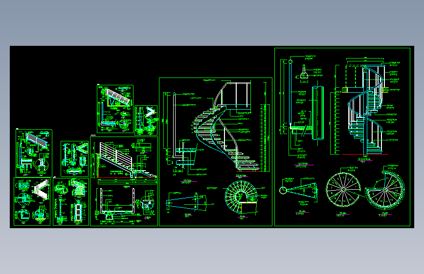 典型楼梯设计cad施工详图（含9套设计）