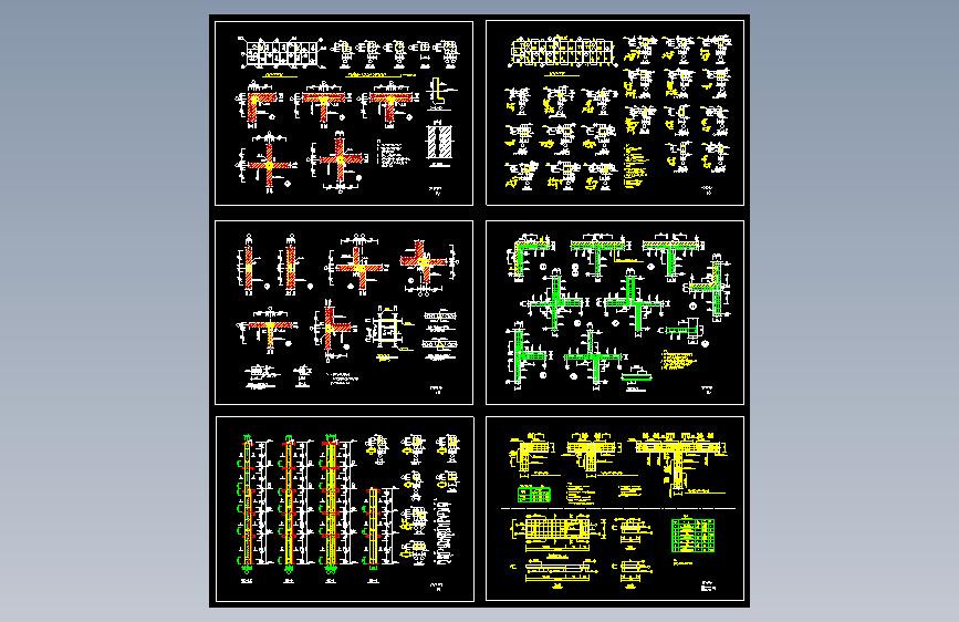 构造柱圈梁承台梁大样节点构造CAD图纸（6张图纸）