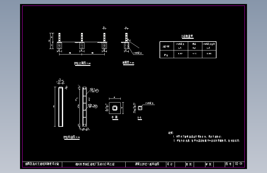 经典公路波形护栏设计cad施工图纸（常用的波形护栏设计图纸）
