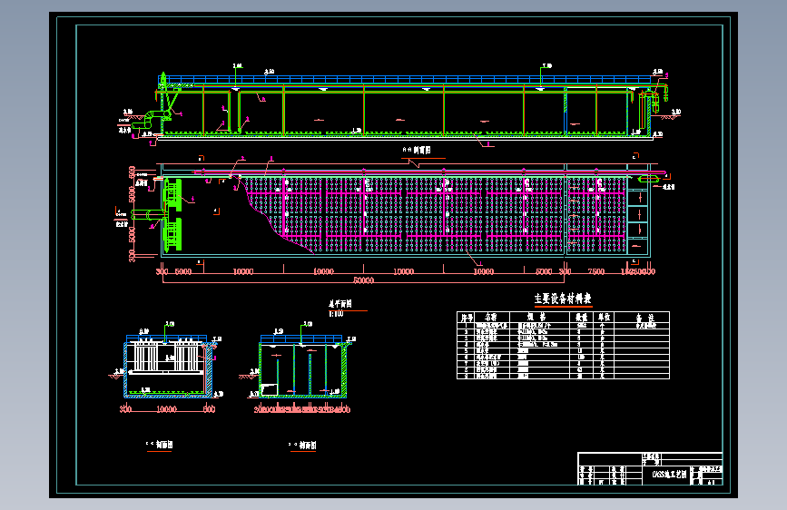 污水处理CASS池三视图CAD图纸