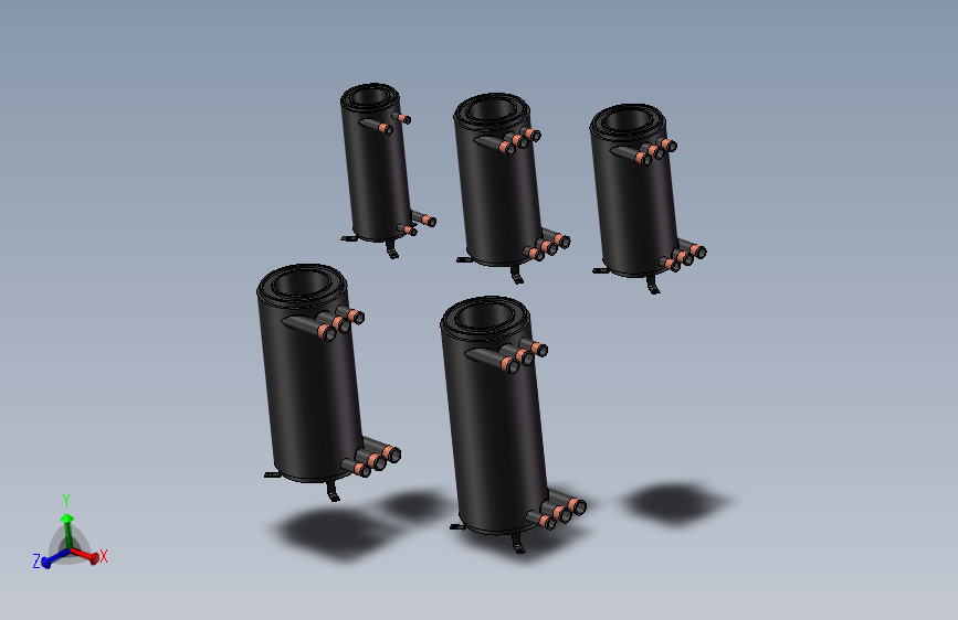 桶式换热器模型全集  共5种规格