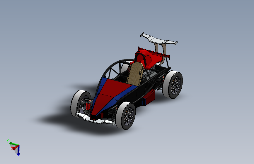 Atom原子跑车三维建模图纸 solidworks设计 附STEP