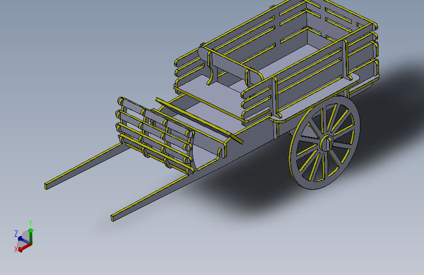 激光切割木制玩具马车模型3D图纸 Solidworks设计 附STEP IGS等