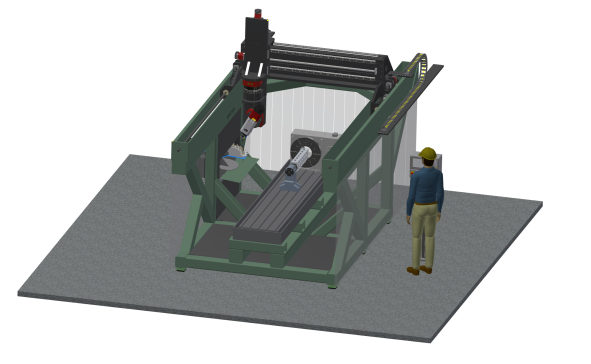 龙门机床旋转轴Gimbal Rotary模型3D图纸 INVENTOR设计