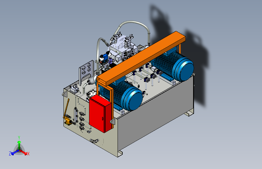液压动力装置2000L模型3D图纸 x_t格式