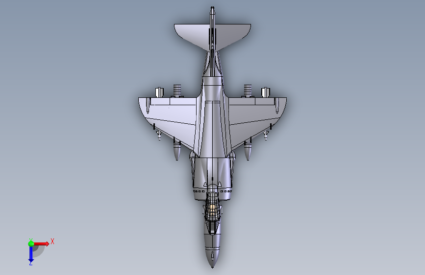 T-Harrier教练机战斗机模型3D图纸 Solidworks设计