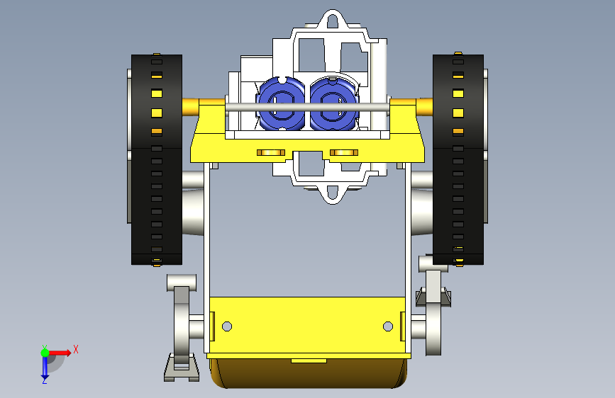 Tamiya Cam三角履带机器人框架模型3D图纸 STEP格式 俯视图