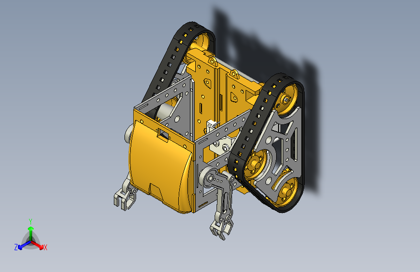 Tamiya Cam三角履带机器人框架模型3D图纸 STEP格式 主视图