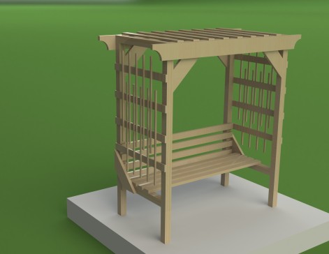 公园拱门椅子模型3D图纸 Solidworks设计