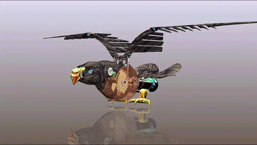 mechanical bird机械扑翼飞鸟机构3D图纸 Solidworks设计