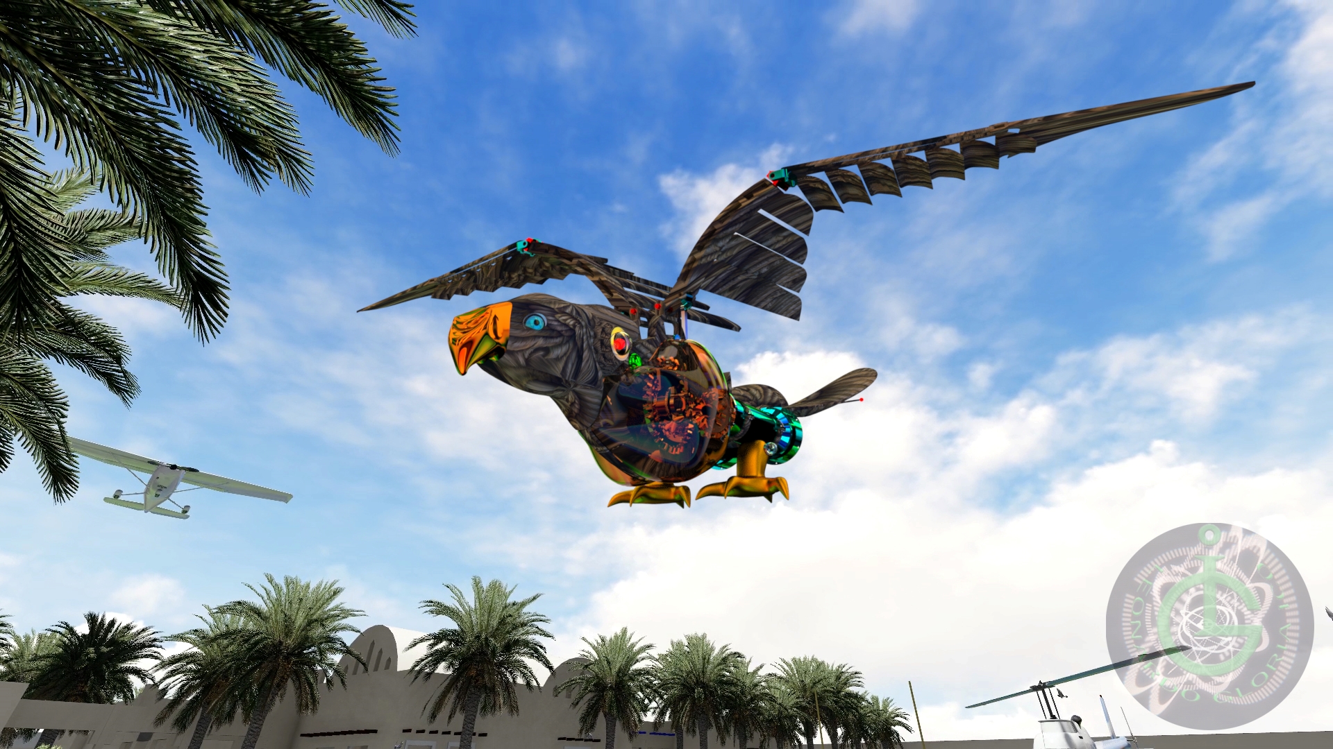 mechanical bird机械扑翼飞鸟机构3D图纸 Solidworks设计