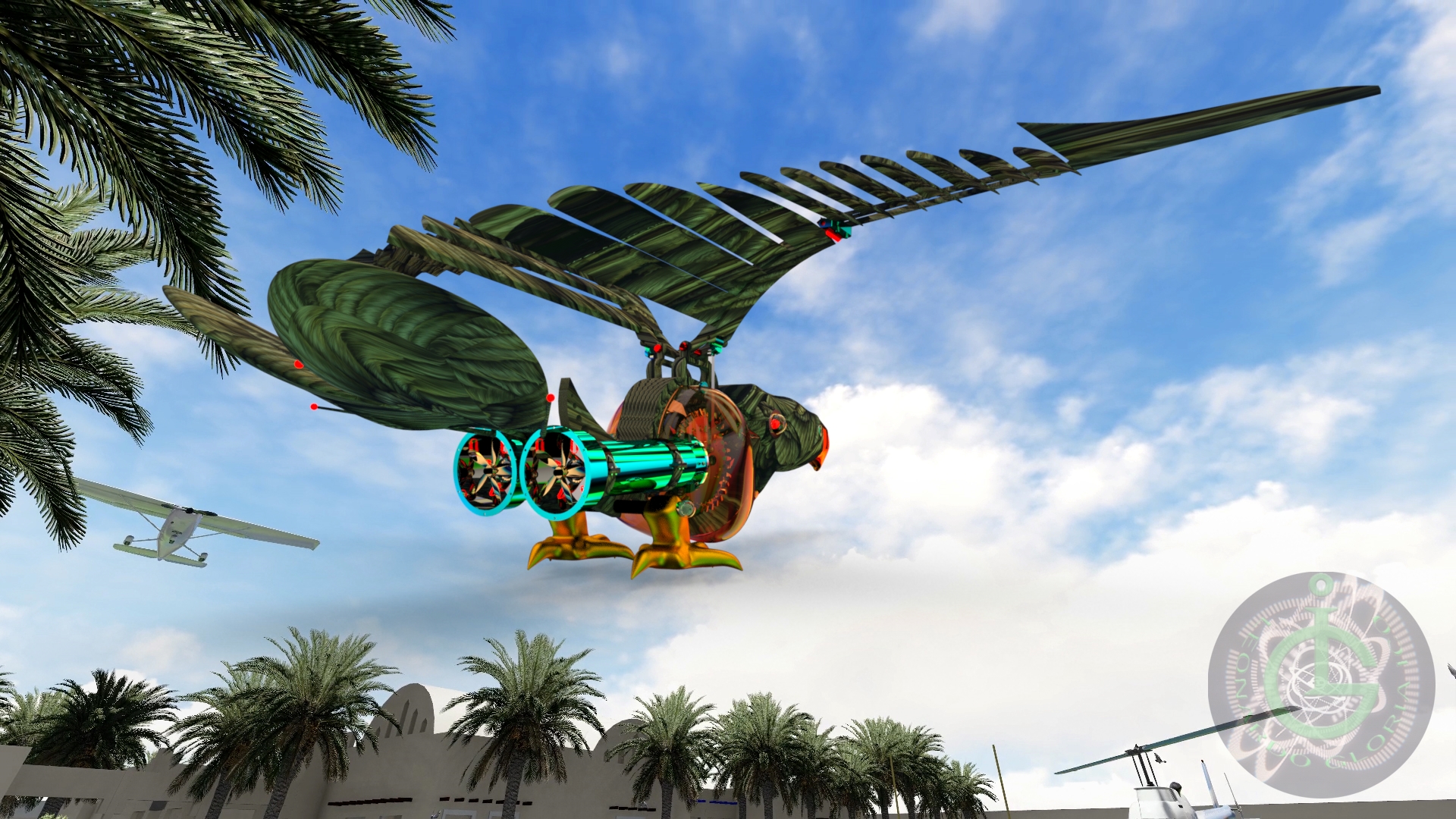 mechanical bird机械扑翼飞鸟机构3D图纸 Solidworks设计