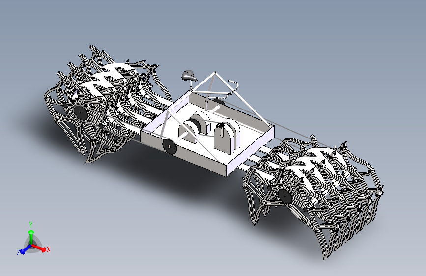脚踏骑行式Strandbeests仿生兽车3D数模图纸 Solidworks 附STEP_SOLIDWORKS 2011_模型图纸下载 – 懒石网