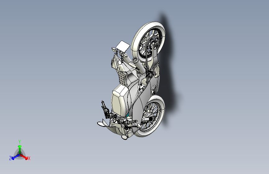 杜克M3S摩托车 3D模型（ProE