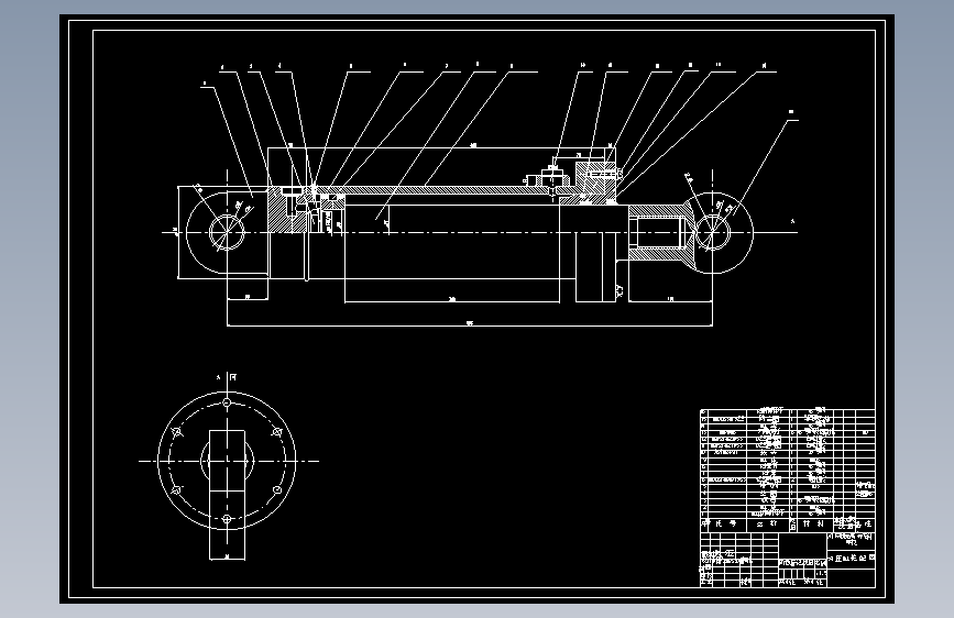 HSG单杆双作用活塞式液压缸装配图及零件图