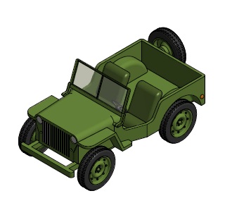 简易吉普车三维建模图纸
