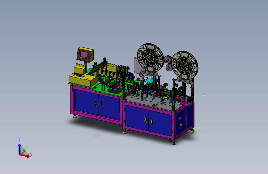 连接器插片检测捆包设备proe3D图纸H353 G166 自动化设备3D图纸3D模型