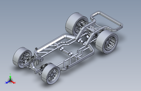 克尔维特跑车底盘（PROE模型）3D模型（2）