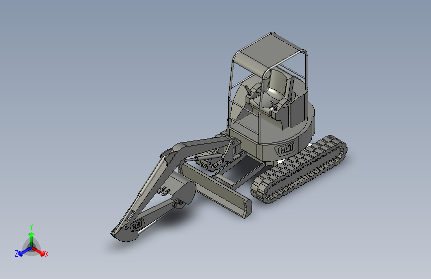 卡特彼勒小型履带挖掘机3D模型