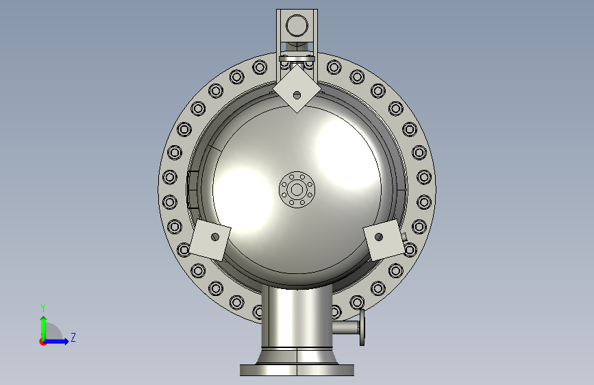 空气干燥器3D模型proe 左侧视图