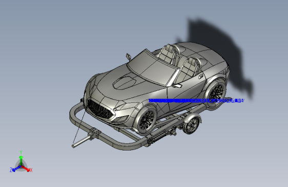 轻便式拖车（PROE5.0设计）3D模型