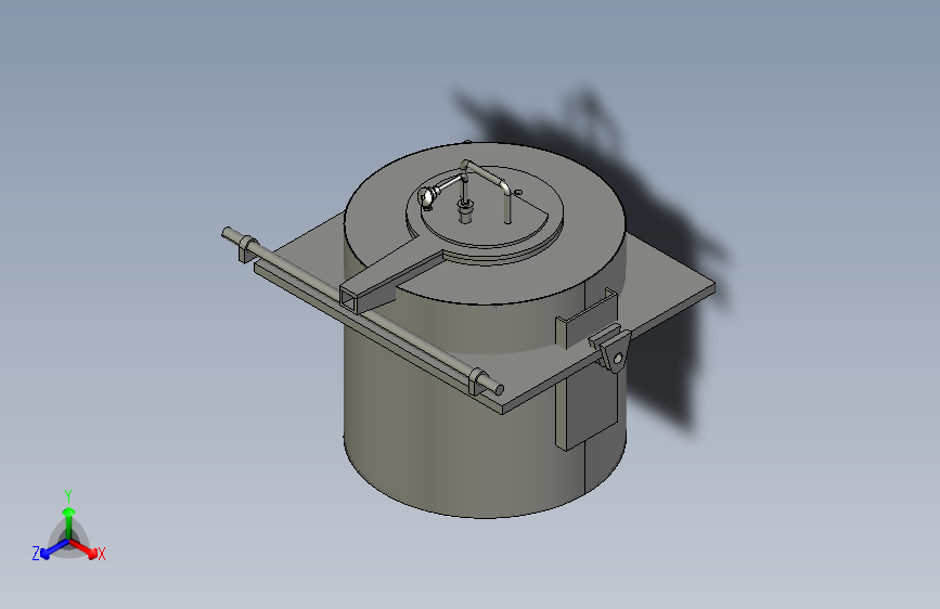 熔化炉3D模型proe