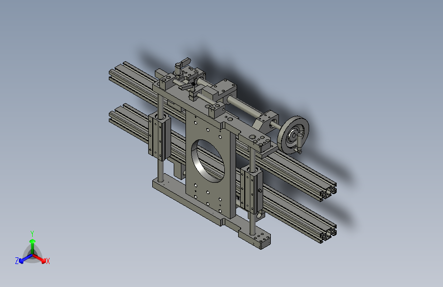 使用了梯形丝杠的手动调整组件3D模型