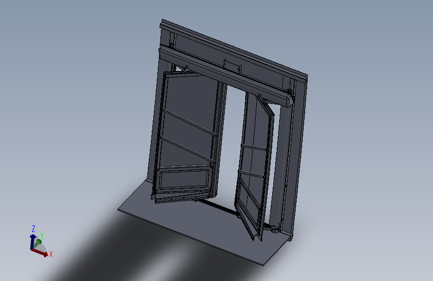 公交自动门详细3D模型图纸 Solidworks设计