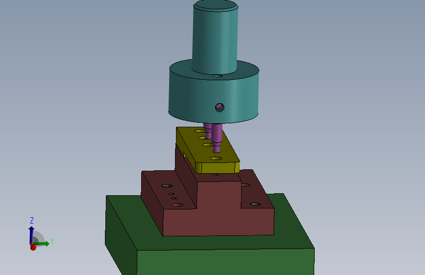 无导向快换式冲孔模3D模型
