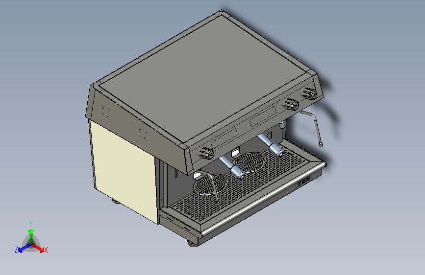 意大利式专业咖啡机全套（3DcadSTP）3D模型