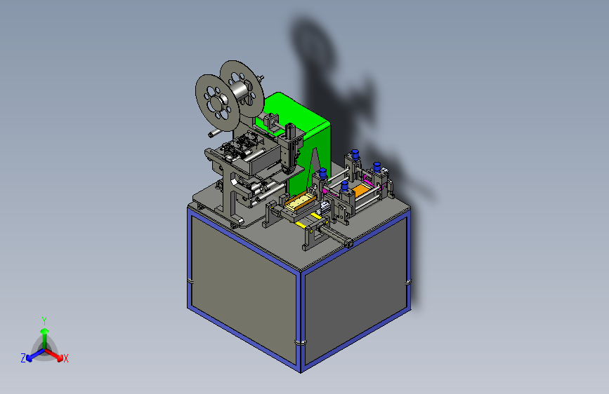 自动贴膜机3D模型proe