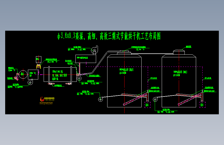 30万吨粉煤灰烘干分选工艺布局图