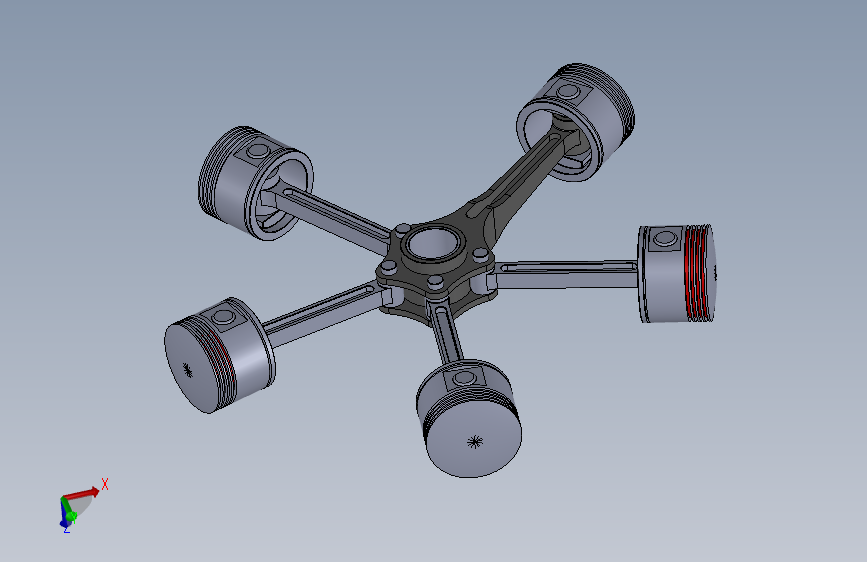 solidworks 星型引擎