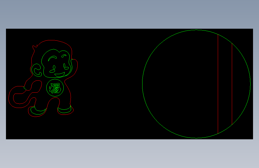 CAD CDR 激光切割 猴子手机架