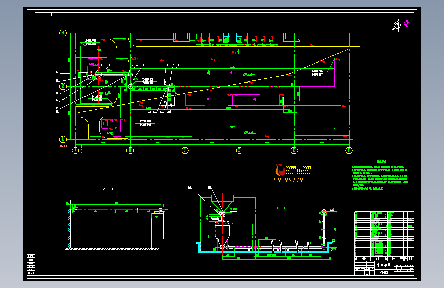 浓相气力输送平面、立面布置总图