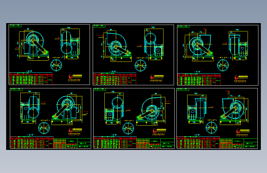 一套各规格的风机详图6张