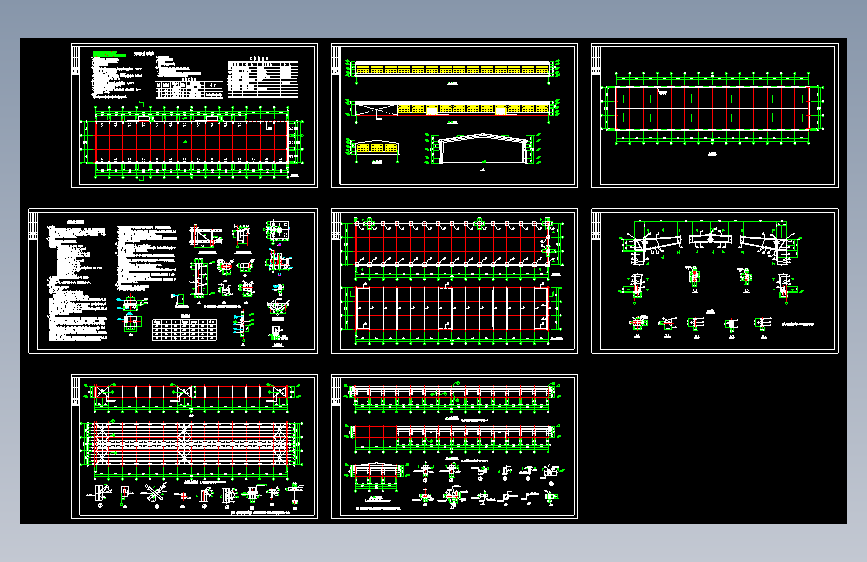 单层钢结构厂房建筑结构全套图纸免费下载