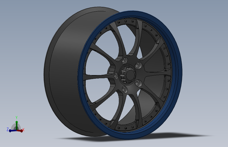 solidworks 汽车轮胎的轮辋