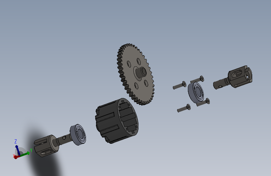 solidworks 中央差速器结构图