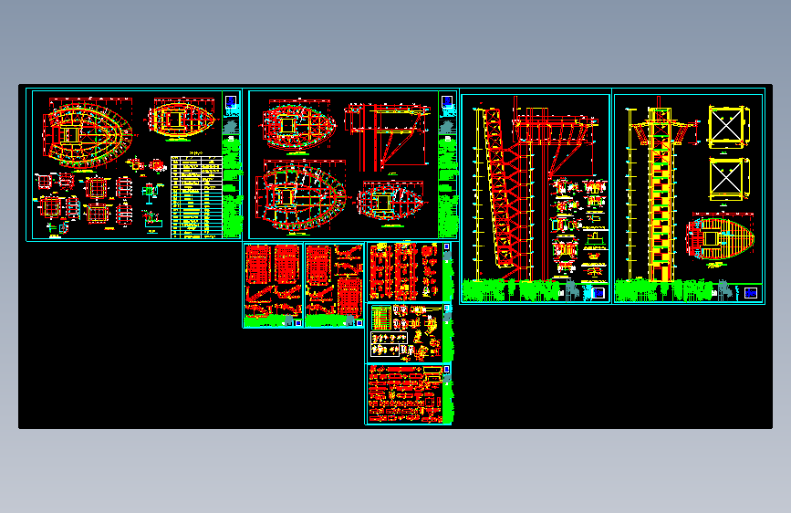 青岛奥帆中心观光塔钢结构图